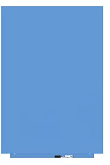 Rocada | Whiteboard Magnetisch Rahmenlos | 75 x 115 cm | Magnettafel Wandmagnettafel | Blau Lackiert | Mit Stiftablage und trocken Abwischbar | Whiteboard Blau - RAL Farbe 630