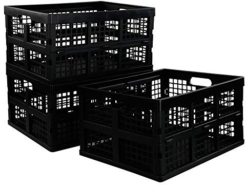 Utiao 34 Quart Collapsible Storage Bins, Folding Crate, Milk Crate, 3 Packs