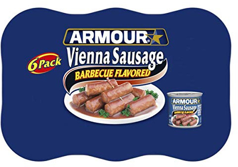 Armour Star Vienna Sausage, Barbecue Flavored, Canned Sausage, 4.6 oz (Pack of 6)