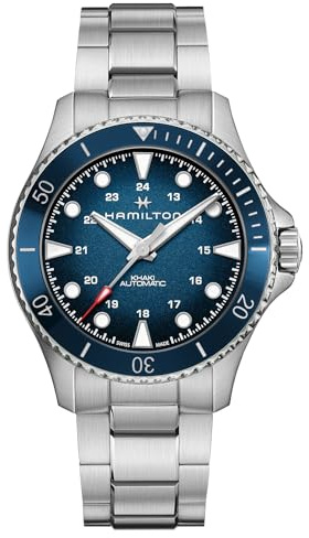 Hamilton Herrenuhr Automatik Khaki Navy Scuba Auto Stahl/Blau 43 mm H82505140