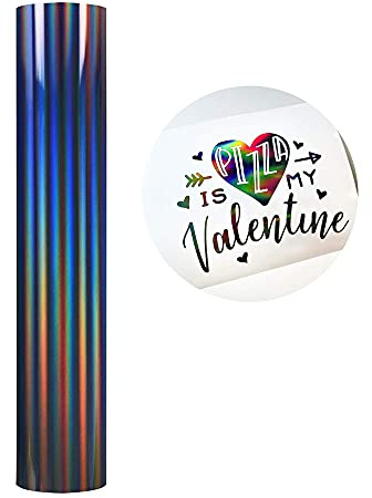 Holografische Selbstklebende Vinylfolie Plotter - 30x150cm Plotterfolie Selbstklebend Vinyl Rollen, Permanente Metallic Vinylfolie für Aufkleber, Stutzen, Scrapbooking (Holografisches Dunkelgrau)