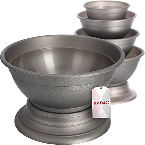 KADAX Bac à fleurs, avec pied, en plastique, résistant aux intempéries, pour chrysanthèmes, pensées, diamètre : 25,5 cm, graphite