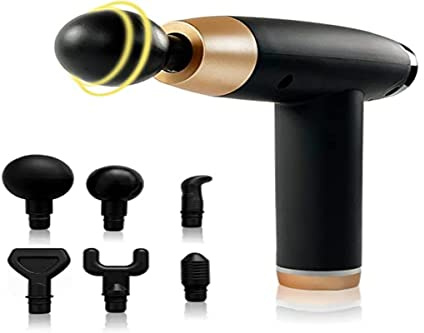 ZAMELUX Pistola de Masaje Muscular Profesional, Masajeadora de Mano con 20 Niveles Ajustables y 6 Cabezales de Masaje, Pantalla LCD, para Aliviar el Dolor y Relajar Fatiga