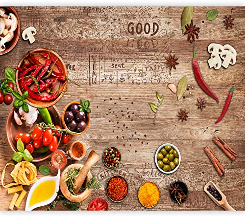 murando - Fototapete Premium-Vlies Küche 350x256cm - Foto Tapete Wohnzimmer Moderne Vliestapete XXL Wandtapete Motivtapeten Bildtapete 3d Effekt Wand Dekoration Flur Gewürze Holz Paprika j-C-0075-a-a