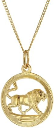 trendor Halskette mit Löwe Sternzeichen-Anhänger 333 Gold Ø 16 mm 41980-08-50 50 cm