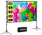 Projector Screen with Stand,84 inch Portable Projection Screen, Indoor Tripod Projector Screen 16:9 4K HD Rear Front Movie Screen with Carry Bag Wrinkle-Free Design for Home Theater Backyard Cinema