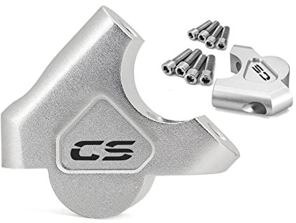 NIKKHO Manubrio Riser Moto 32MM Per BMW R 1200 GS LC R1200GS Adventure ADV R1250GS S1000XR, Alluminio Anodizzato Silver-GS