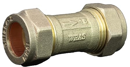 Kudos-Trading - 15mm Single Check Valve WRAS Approved Compression Fitting Non Return Valve one Way Isolation Valve DZR Prevents Backflow Durable Construction (15mm)