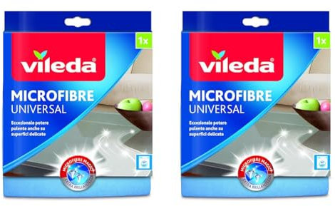 Vileda Panno Microfibra Plus Multiuso, Celeste, Media (Confezione da 2)