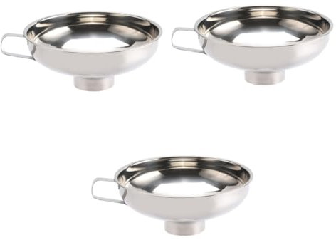 MAGICLULU Lot De 3 Entonnoirs De Cuisine À Large Ouverture En Acier Inoxydable Remplisseur De Confitures Argenté Lavable Au Lave-vaisselle Prise En Main Confortable Grand Diamètre