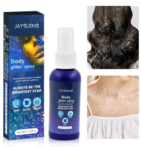 Spray Purpurina,Spray Purpurina Cuerpo y Pelo,Glitter Spray,Glitter Spray para Cuerpo y Pelo,Spray Purpurina Cara Festival Polvos,Spray Purpurina Maquillaje de Cabello Cara Corporal