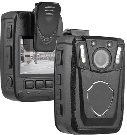 Andoer 4K-Körperkamera mit Audio- und Videoaufzeichnung Tragbarer Body-Cam-Camcorder LCD-Bildschirm IR-Nachtsicht Bewegungserkennung Loop-Aufzeichnung Eingebauter 64-GB-Speicher