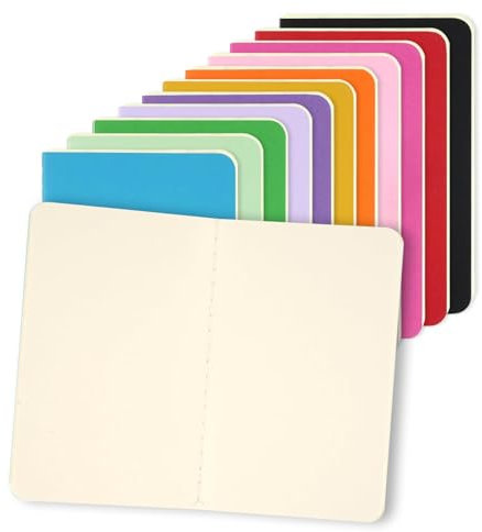 Hopton Notizblock A6 Blanko, 12 Farben Notizbuch Klein, Tragbares Schulhefte 14 x 9 cm, Klein Notizheft mit Softcover für Journal Notizen Skizzieren Malen Schreiben