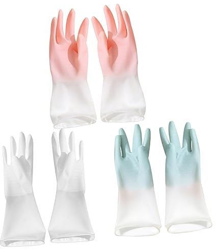 MOLUCKFU Spülhandschuhe Hausarbeitshandschuhe Aus Gummi Geschirrspülhandschuhe Küchenhandschuhe Strapazierfähige Handschuhe Für Reinigung Und Haushalt
