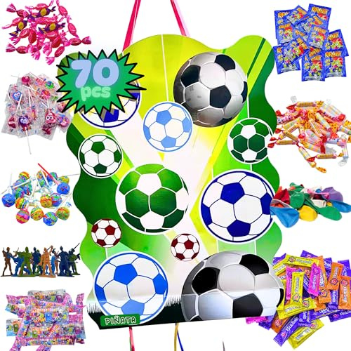 Piñata Cumpleaños Infantil. Piñata + Pack 70 Chuches Sin Gluten y Juguetes Piñata. Piñata Futbol. Piñata Cumpleaños. Piñatas Infantiles. Piñatas. Relleno Piñata. Piñata Futbol. PARTY4EVER
