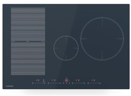 Klarstein Delicatessa 77 Flex Induktionskochfeld – 4-Zonen-Einbaukochfeld, 7.500 W, Flexizone, Thermoboost, Kindersicherung, Timer, Glaskeramik Anthrazit, 77-cm-Design