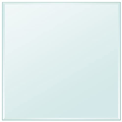 Higsose Tischplatte Esstisch 80x80x0.6 cm Ersatztischplatte Quadratisch Couchtischplatte Restaurants Bartisch Platte für Gewerbliche Zwecke Glasplatte Glastisch Platte Transparent Gehärtetes Glas