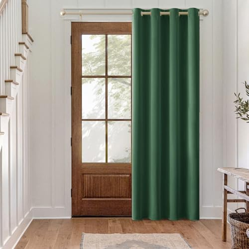 MIULEE Tende per Interni Oscuranti Termiche 1Pz 140x260cm Verde Scuro | Tessuto oscurante e termico per soggiorno e camera da letto, aiuta a ridurre luce, caldo e freddo.