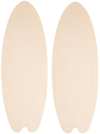 DECHOUS Surfbrett Holzbastelprojekt Wanddekoration 2 Stück in Surfbrettform Beige Selbstgemacht für Kreative Strand und Sommerdekoration im Zuhause