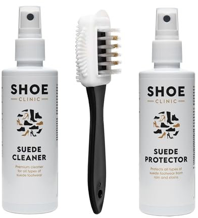 Shoe Clinic Shoe Cleaning Kit for Suede & Nubuck | Suede Cleaner & Suede Protector Spray with Suede Brush | Clean, Protect & Waterproof Shoes, Trainers & Boots | Trainer, Boot & Shoe Care Products