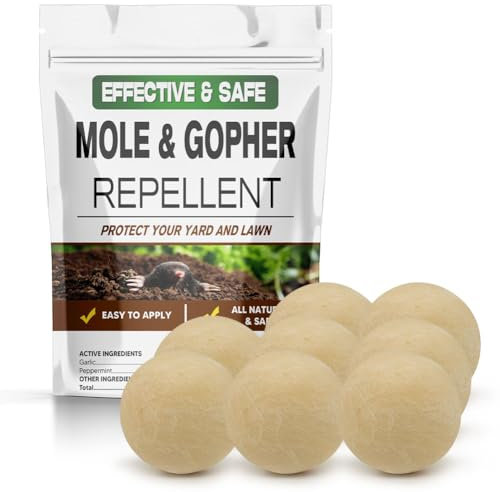 KQPNMJ Mole Repellent for Lawns, Moles Deterrent, Moles Repellents Outdoor, Vole Repellent, Gopher Repellant for Garden, Groundhog Deterrent, Ultrasonic Moles Repellents Traps for Yard-8P