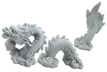 HUTRADE 1 Satz Drachen Aquarium Chinesische Drachen Statue Fengshui Drachenfigur Drachenfigurgarten Für Aquarium, Wohnung & BüRo