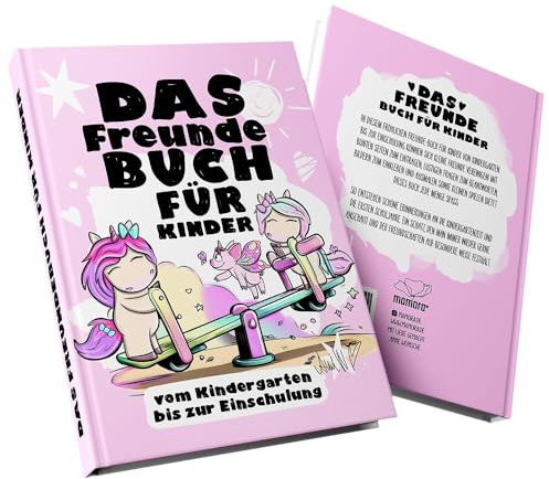 Glitzer im Kopf Freundebuch Kindergarten Einhorn Mina - Vom Kindergarten bis zur Schulzeit - liebevoll gestaltetes Kinderfreundebuch
