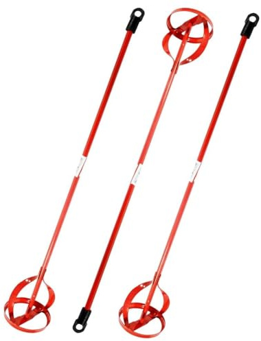 Set Of 3 Drill Paint Pot Plaster Mixer - Stirrer, Mixing, Mix Paddle Whisk Tool, Hex Shank | 100mm x 600mm, Heavy Duty Professional | Paddle Mixer for Plaster, Multi Mixer