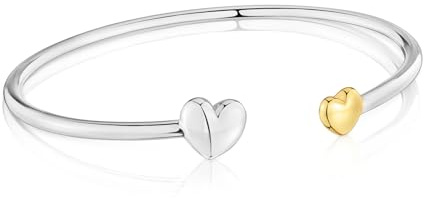 TOUS Pulsera Esclava para Mujer con Motivo de Corazón Bicolor, Colección My Other Half