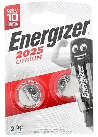 Energizer Batterie Lithium, Knopfzelle, CR2025, 3V Electronics, Retail Blister (2-Pack)