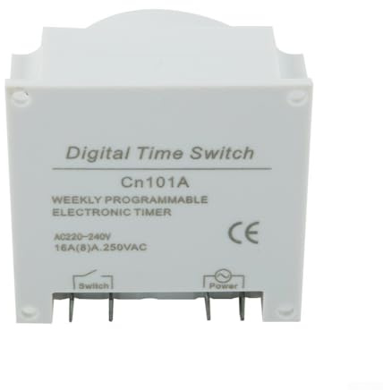 Emiif Interruptor temporizador digital, relé LCD programable de 12 V 16 A con 16 ajustes de encendido/apagado, cubierta impermeable, para tomas eléctricas del hogar y el jardín (A)