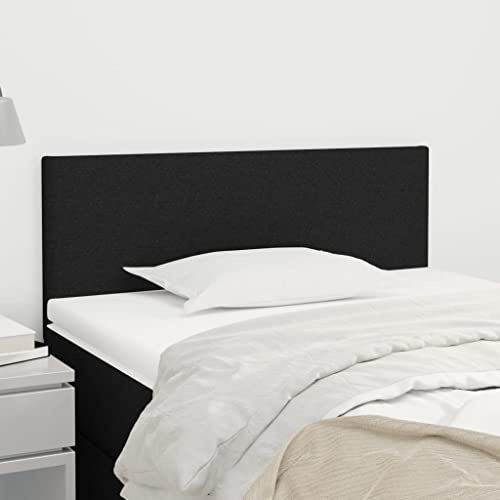 Owoxanthellate Bett-Kopfteil Schwarz 90x78-88 cm höhenverstellbar, gepolstertes Wandkissen aus Polyester, Lärchholz-Fuß, modern