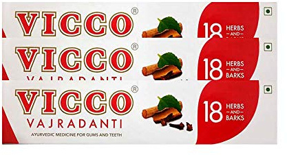 Vicco Vajradanti Dentifricio Ayurvedico Per Gengive E Denti - 3Pezzi X 100 Ml