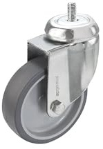 Proroll | Set aus thermoplastischen Gummireifen | Mit Gewindestift, 4 Lenkrollen, Rad-Ø x Breite 75 x 25 mm