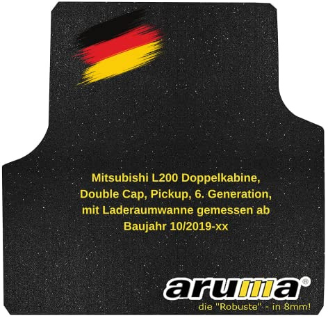 aruma® Antirutschmatte kompatibel für Mitsubishi L200 Doppelkabine, Double Cap, Pickup, 6. Generation, mit Laderaumwanne gemessen ab Baujahr 10/2019-xx