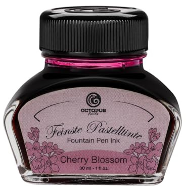Octopus Fluids Cherry Blossom, inchiostro per penna stilografica, inchiostro per penne stilografiche, inchiostro per penna stilografica rosa pastello, 30 ml