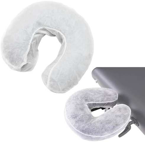 50 Stück Massage Einweg Kopfstützen Abdeckungen Atmungsaktive Einweg Kopfstützenbezug für Massageliegen, Schönheitssalon Bett Bezug für Kopfstütze Professioneller Massageliegen (36 x 33 cm, Weiß)