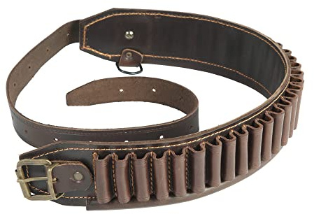 Canana para Caza en Piel de bovino con rabillo Regulable, Capacidad para 30 Cartuchos Calibre 410/12mm. Ojo NO ES Calibre COMÚN, ES EL Calibre 410
