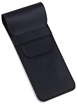 PORRASSO Federmappe Leder Edles Stifteetui Leder Stilvolles Soft Pen Schutz Schutzhülle Herren Damen Handgemacht Mehrzweckorganisator-Halter Office Work Schwarz