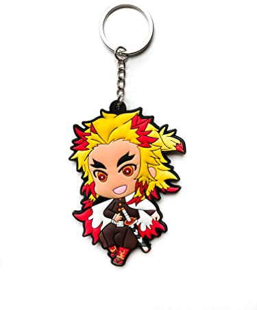 Aurabeam Juego de llaveros de cazador de demonios – Llavero de anime con personajes – Regalo para fans, carbón, M