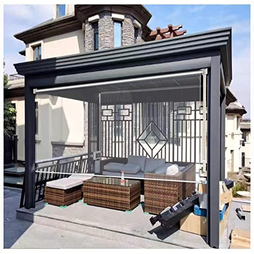 ZXCVBNAS Transparent Wasserdichter Rollo,Transparent Terrasse Pergola Rollos,PVC Rollos,Seitenzug-Rollo, Für Terrassen, Pavillons, Terrassen, Windschutz, Außenbere,160x180cm/62.9x70.8in