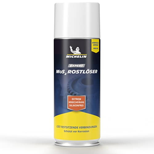MICHELIN EXPERT MoS2 Rostlöser Spray – Extrem Kriechfähig, Löst Festgefressene Schrauben & Muttern, Schützt Vor Korrosion, Silikonfrei | Hochdruck- & Hochtemperaturbeständig | 400 ml | Hochwirksam Kriechöl löst festsitzende Schrauben Muttern Bolzen entfettet schmiert schützt vor Korrosion Werkstattqualität