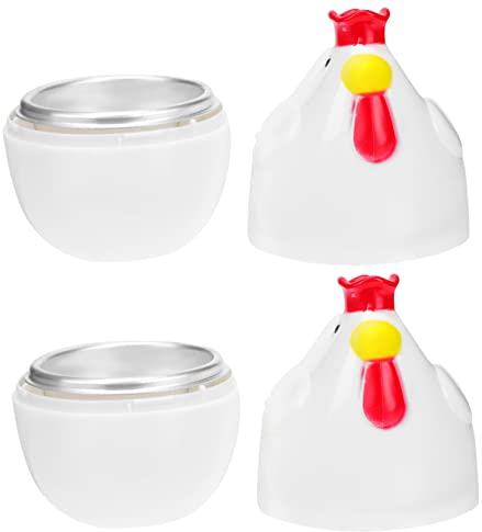 CIYODO 2pezzi Cuociuova Design Simpatico Forma Di Pulcino Per Cucinare Uova Al Vapore Microonde Compatto e Leggero Resistente e Durevole