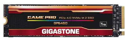 Gigastone M.2 SSD 1TB PCIe 4.0x4 NVMe M.2 2280 Game Turbo Gen4 PCIe Internal Solid State Drives 5,000MB/s Storage for PC Laptop PS5 Gaming 3D NAND SLC Cache High Speed Performance