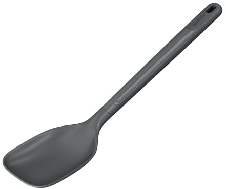 Zyliss Cucchiaio da Cucina Grande, Paglia di Grano/Nylon Resistente, Silicone Antiaderente e Resistente al Calore, Utensile da Cucina, Grigio Beluga, 31 cm x 7,5 cm, Lavabile in Lavastoviglie