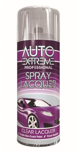 Auto Extreme Quick & Fast Drying Spray Paint 400ml, Professional Quality, Perfect Finish for Satin Cars, Bikes,Vans, Metal, Wood, Plastic (1, Clear Lacquer (1925))