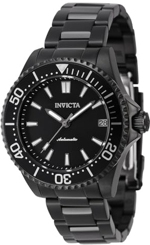 Invicta Pro Diver 46650 Uhr - Wasserdicht - Analog - Automatikuhr - Edelstahl mit schwarzen zifferblat - 38mm
