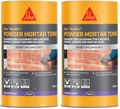 Everbuild PMTBK1 208 Powder Mortar Tone, Black, 1 kg (Pack of 2)