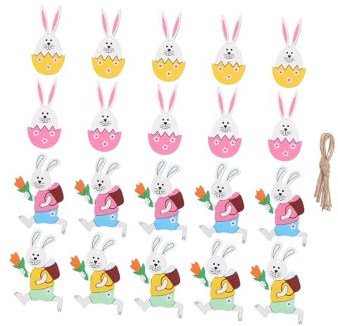 AOKWAWALIY 1 Satz Anhänger aus Hasenholz Hasen anhänger hasenanhänger Ostern Türhänger Osterszenen-Layout-Dekore Ornament Urlaub hängende Dekorationen Osterdekoration hölzern