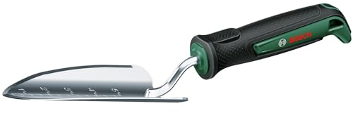 Bosch Outil à main de jardin Transplantoir (planter/repiquer les semis, mesurer la prof. du sol pour les bulbes, robuste, en acier inox, poignée souple, design ergonomique)